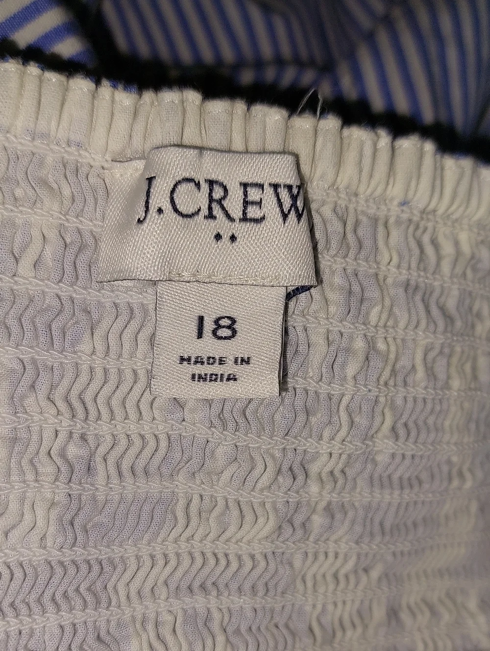 J.Crew Blue White Striped Tiered Puff Sleeve Midi Dress Sz 18